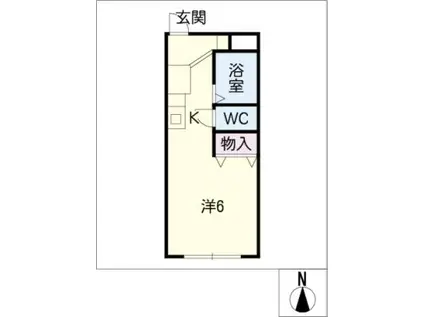 柱三番館(ワンルーム/1階)の間取り写真