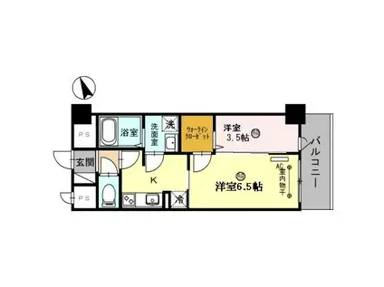 FALKE・EHRE(2K/4階)の間取り写真