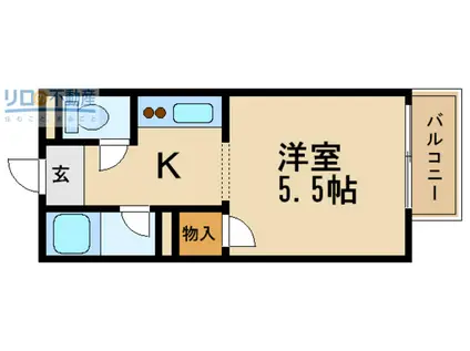 中尾ハイツ(1K/1階)の間取り写真