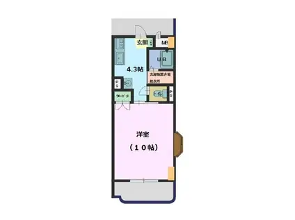 クマオマンション(1K/2階)の間取り写真