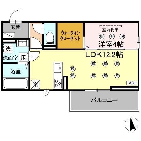 D-RESENA SOLAIRE(1LDK/3階)の間取り写真
