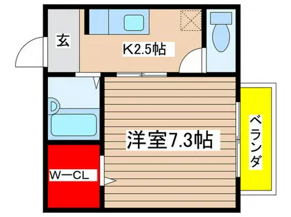 メゾン・ド・ジュネス(1K/1階)の間取り写真