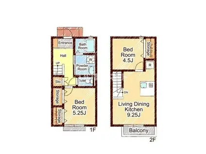 PLUMERIA B(2LDK/1階)の間取り写真