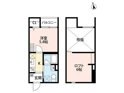 LEVANTE(1K/1階)の間取り写真