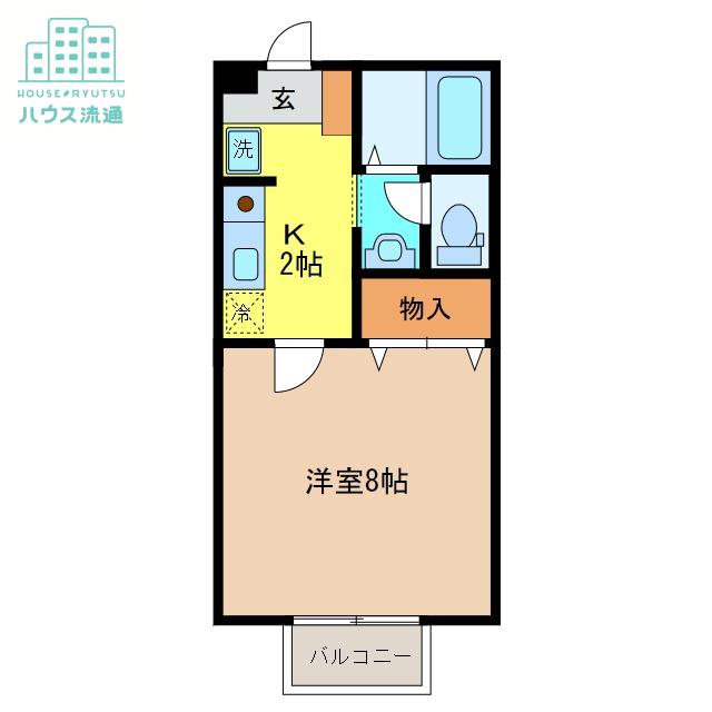 ヴェルメゾンA(1K/1階)の間取り写真
