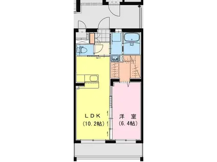 LALLURE(1LDK/5階)の間取り写真