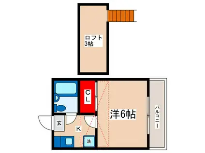 パル浦安(1K/2階)の間取り写真