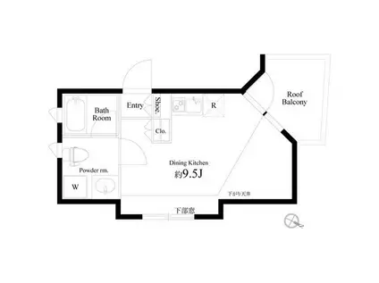 メゾンヒルズ428(ワンルーム/4階)の間取り写真