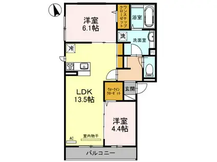 ドムス天王寺(2LDK/2階)の間取り写真