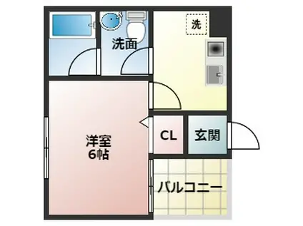 セルサス明石壱番館(1K/5階)の間取り写真