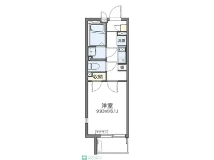 レオネクストラグーザ馬事公苑(1K/2階)の間取り写真