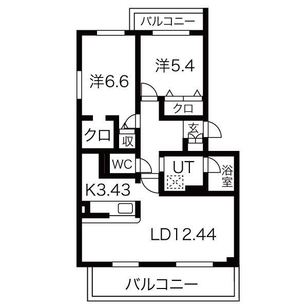 マーベラス(2LDK/2階)の間取り写真