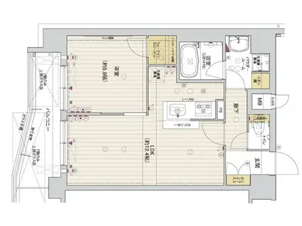 アスヴェル京都西大路サウス(1LDK/6階)の間取り写真