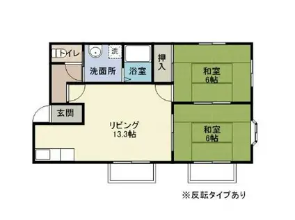 レジデンス方木田(2LDK/1階)の間取り写真