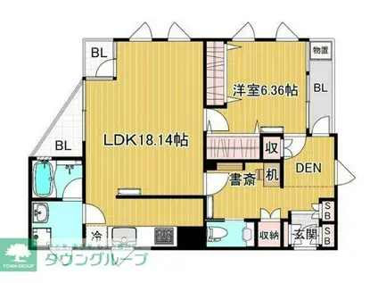 緑段の舎(1LDK/2階)の間取り写真