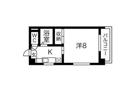 アゼリアコート名東(1K/3階)の間取り写真