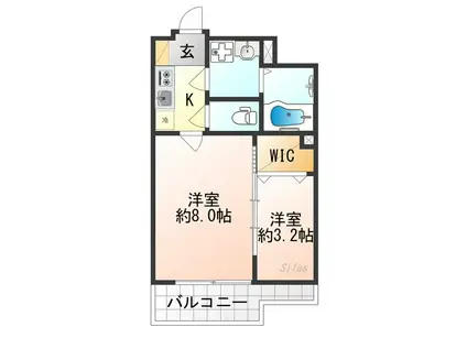 ASCLAIRE京都西院(2K/3階)の間取り写真