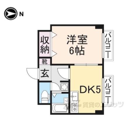 BELONG香里園(1DK/3階)の間取り写真