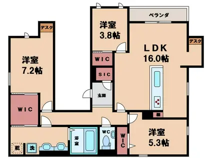 MD TORISIA(3LDK/3階)の間取り写真