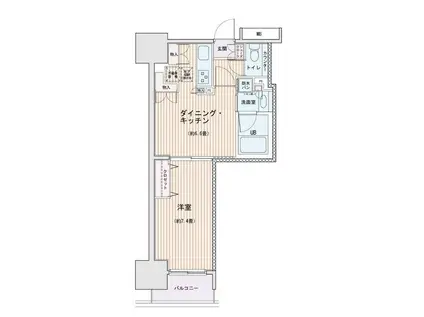 エスティメゾン錦糸町II(1DK/3階)の間取り写真