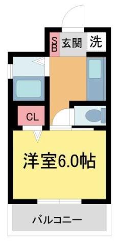 プティソレイユ(1K/3階)の間取り写真