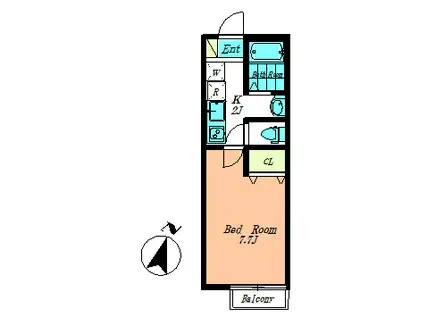 ペッパーコーン(1K/2階)の間取り写真