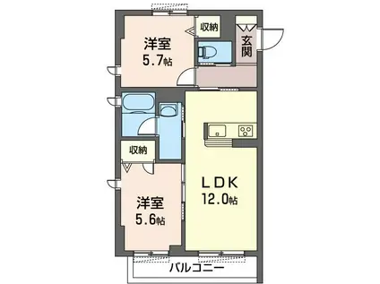 トラストメゾン町田(2LDK/3階)の間取り写真