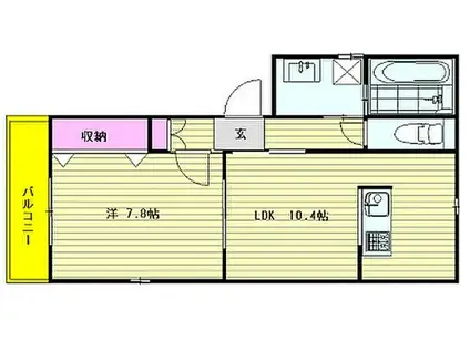 みどりコーポ(1LDK/2階)の間取り写真