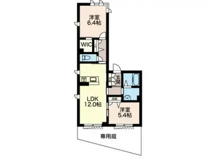 SHAMAISON シアンフィデール(2LDK/1階)の間取り写真