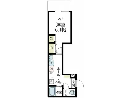 ゼッチマンション2(1K/2階)の間取り写真