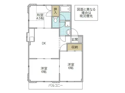グリー笠原 B棟(3DK/1階)の間取り写真
