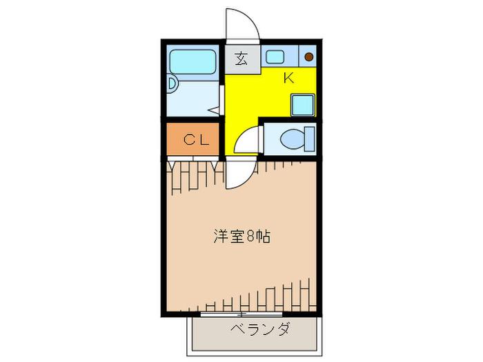 ハイツレジーナ(1K/2階)の間取り写真