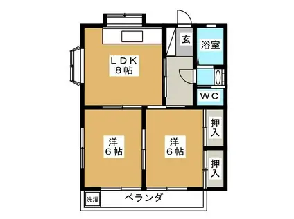 ハイツフォーレスト1(2LDK/1階)の間取り写真