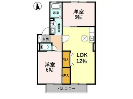 ソシアコズエ(2LDK/2階)の間取り写真