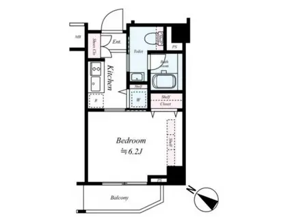 レピュア池袋(1K/4階)の間取り写真