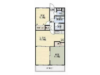 ヴィーヴルI(3LDK/3階)の間取り写真