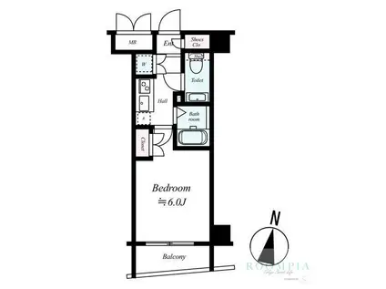 エクセリア二子多摩川(1K/3階)の間取り写真
