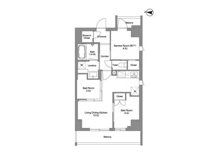 BPRレジデンス東日暮里(3LDK/5階)の間取り写真