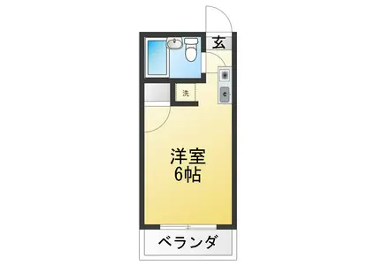 ファストリバーハイツ(ワンルーム/2階)の間取り写真