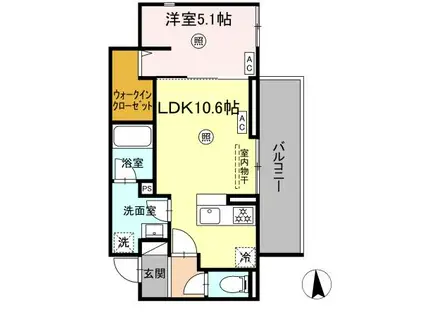 D-ROOM田島3丁目(1LDK/2階)の間取り写真