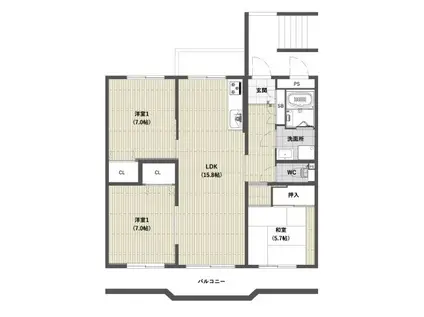 ORIENT RESIDENCE SUEHIROCHO(3LDK/3階)の間取り写真