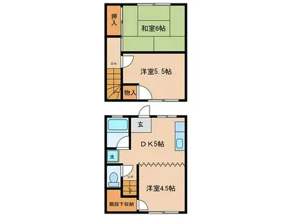 フジマンションC棟(3DK/2階)の間取り写真