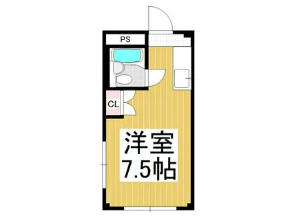 ロイヤルメゾン三浦(ワンルーム/3階)の間取り写真