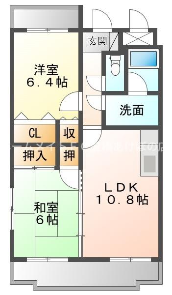 サンヴィレッテ(2LDK/3階)の間取り写真
