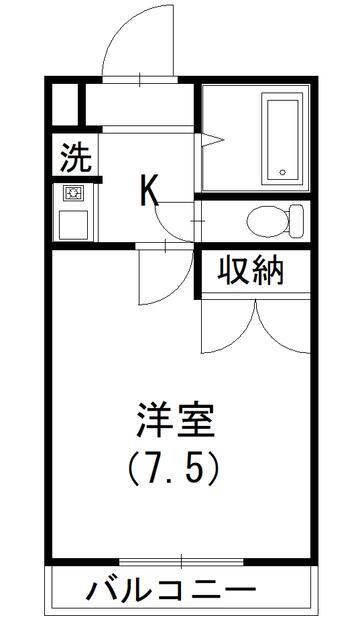 レジデンスジュネス(1K/3階)の間取り写真
