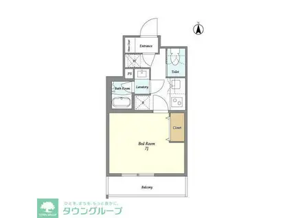 ミレドゥーエ中野(1K/4階)の間取り写真