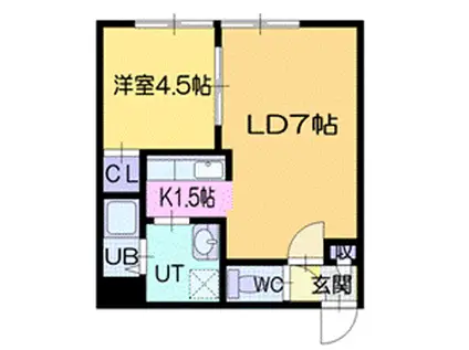 カトリーヌ(1LDK/3階)の間取り写真