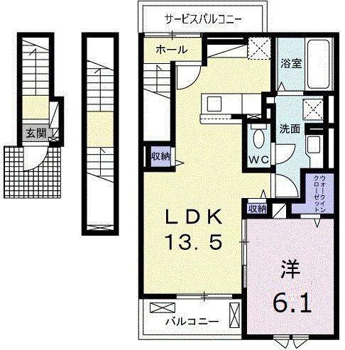レジデンス上條(1LDK/3階)の間取り写真