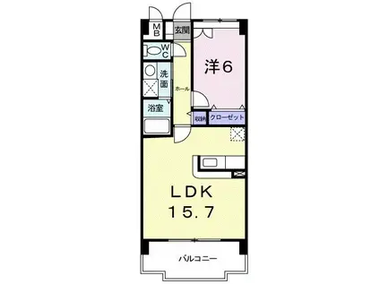 サングリアル(1LDK/3階)の間取り写真