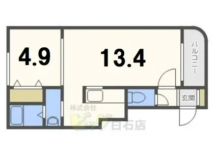 クレステージ東札幌(1LDK/3階)の間取り写真